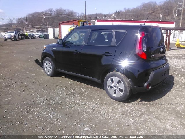 KNDJN2A2XG7849622 - 2016 KIA SOUL BLACK photo 3