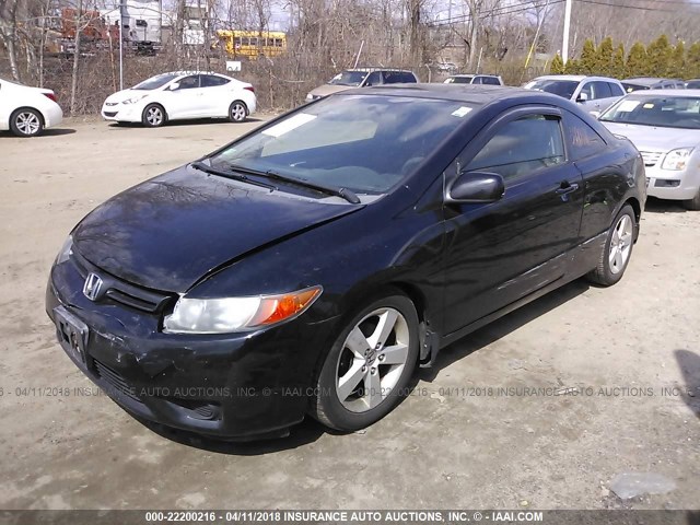 2HGFG12847H582609 - 2007 HONDA CIVIC EX BLACK photo 2