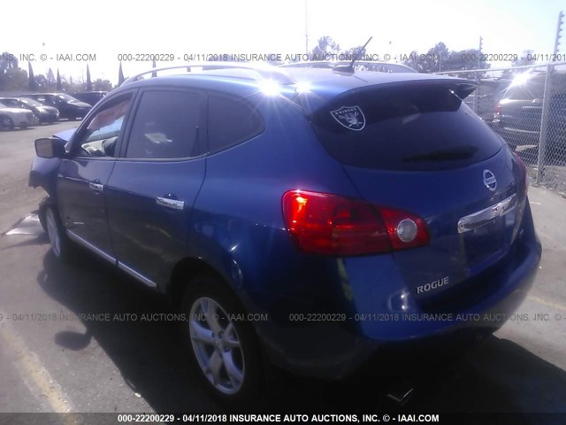 JN8AS5MT6BW185417 - 2011 NISSAN ROGUE S/SV/KROM BLUE photo 3