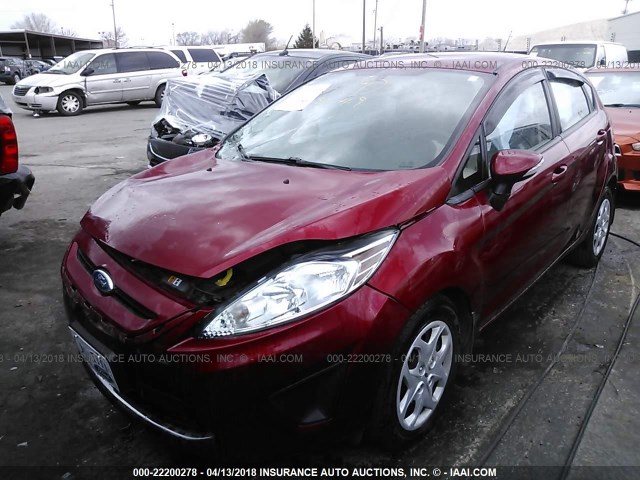 3FADP4EJ8DM202325 - 2013 FORD FIESTA SE RED photo 2