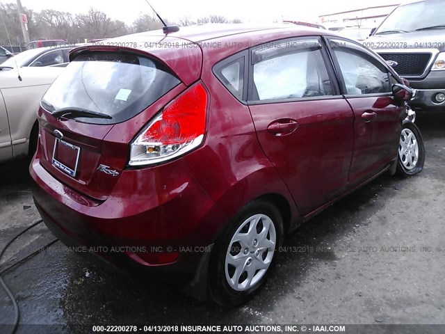 3FADP4EJ8DM202325 - 2013 FORD FIESTA SE RED photo 4