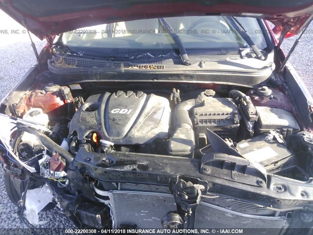 5NPEB4AC1DH740570 - 2013 HYUNDAI SONATA GLS RED photo 10