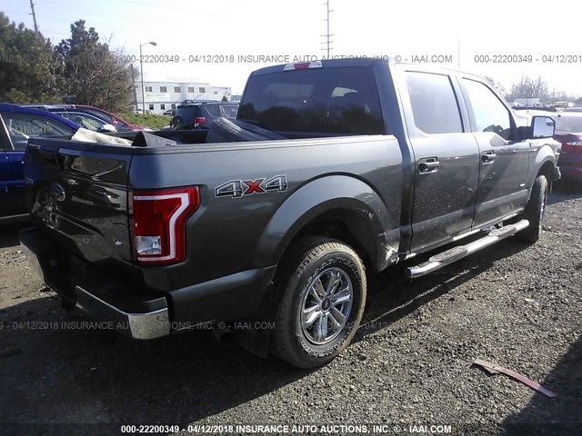 1FTEW1EP8GFC88244 - 2016 FORD F150 SUPERCREW GRAY photo 4