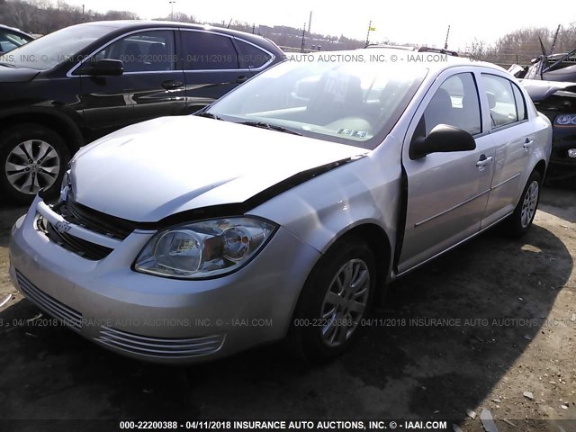 1G1AB5F5XA7134353 - 2010 CHEVROLET COBALT LS SILVER photo 2