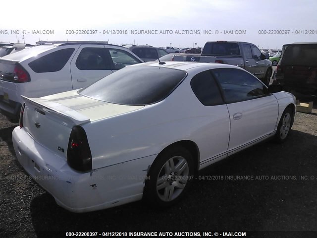 2G1WK151169229225 - 2006 CHEVROLET MONTE CARLO LT WHITE photo 4