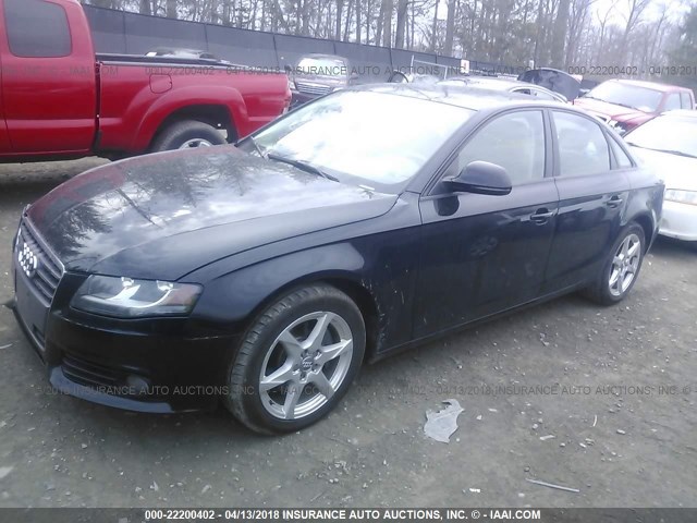 WAULF78K29N013307 - 2009 AUDI A4 2.0T QUATTRO BLACK photo 2