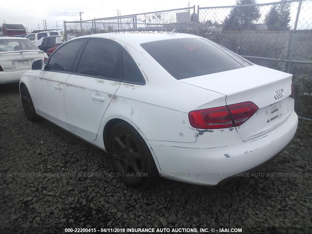 WAULF78K79N016820 - 2009 AUDI A4 2.0T QUATTRO WHITE photo 3