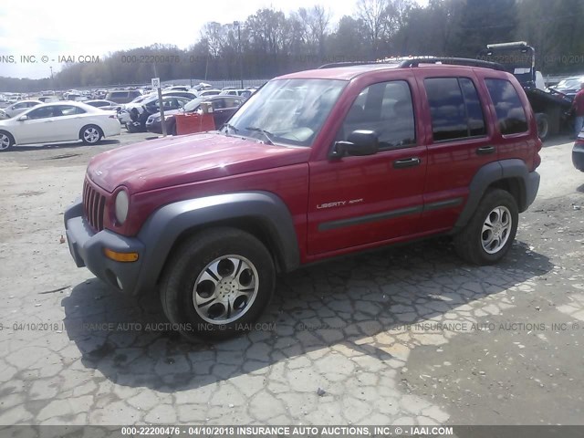 1J4GK48K43W719561 - 2003 JEEP LIBERTY SPORT/FREEDOM წითელი ფოტო 2