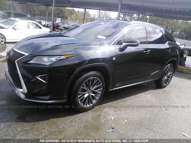 2T2BZMCA1HC078620 - 2017 LEXUS RX 350/BASE/F SPORT BLACK photo 2