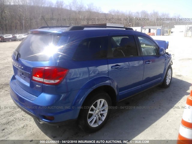 3C4PDDBG2FT660413 - 2015 DODGE JOURNEY SXT BLUE photo 4