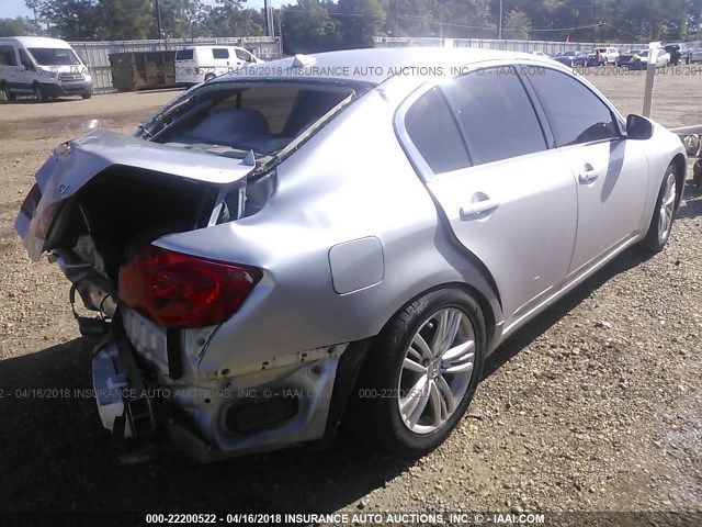 JN1CV6AP9BM510276 - 2011 INFINITI G37 SPORT SILVER photo 4