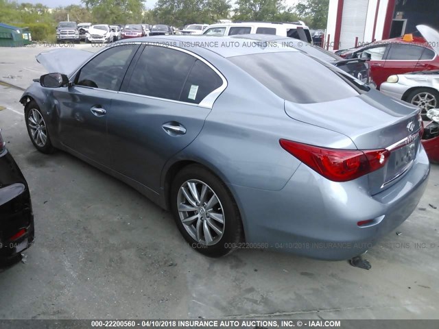 JN1BV7AP8FM358160 - 2015 INFINITI Q50 PREMIUM/SPORT BLUE photo 3