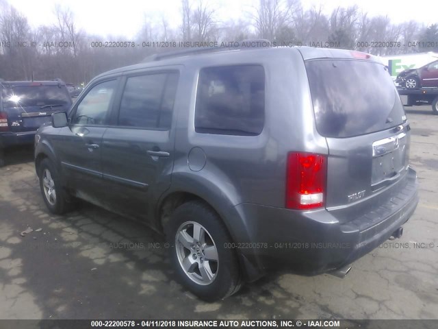 5FNYF4H74BB029144 - 2011 HONDA PILOT EXLN GRAY photo 3