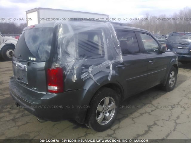 5FNYF4H74BB029144 - 2011 HONDA PILOT EXLN GRAY photo 4