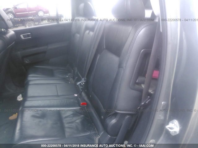 5FNYF4H74BB029144 - 2011 HONDA PILOT EXLN GRAY photo 8