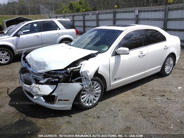 3FADP0L36AR185214 - 2010 FORD FUSION HYBRID WHITE photo 2