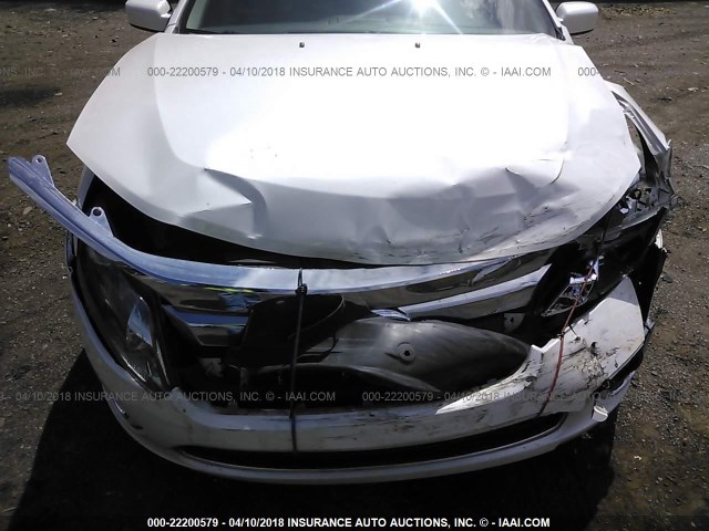 3FADP0L36AR185214 - 2010 FORD FUSION HYBRID WHITE photo 6