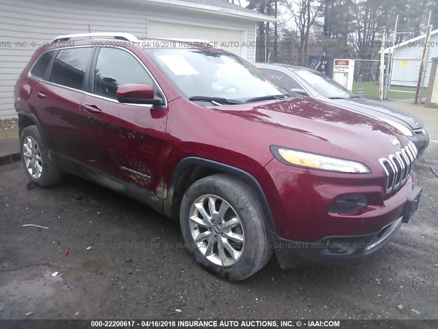 1C4PJMDB1GW142198 - 2016 JEEP CHEROKEE LIMITED RED photo 1