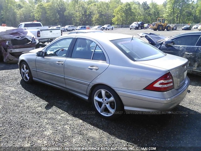 WDBRF40J35F673647 - 2005 MERCEDES-BENZ C 230K SPORT SEDAN SILVER photo 3