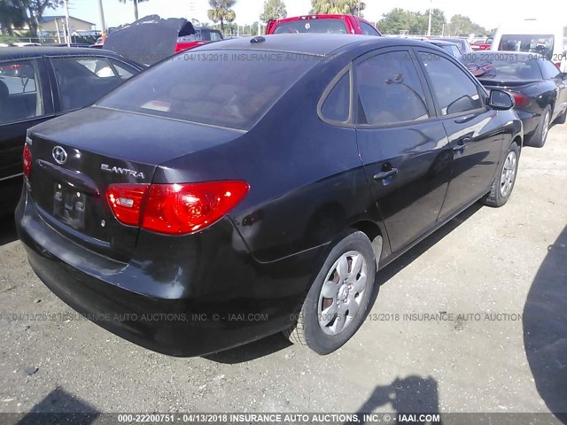 KMHDU46D28U386301 - 2008 HYUNDAI ELANTRA GLS/SE/LIMITED BLACK photo 4