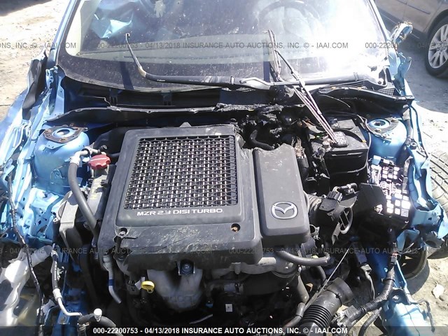 JM1BL1H49A1231682 - 2010 MAZDA SPEED 3 蓝色 照片 10