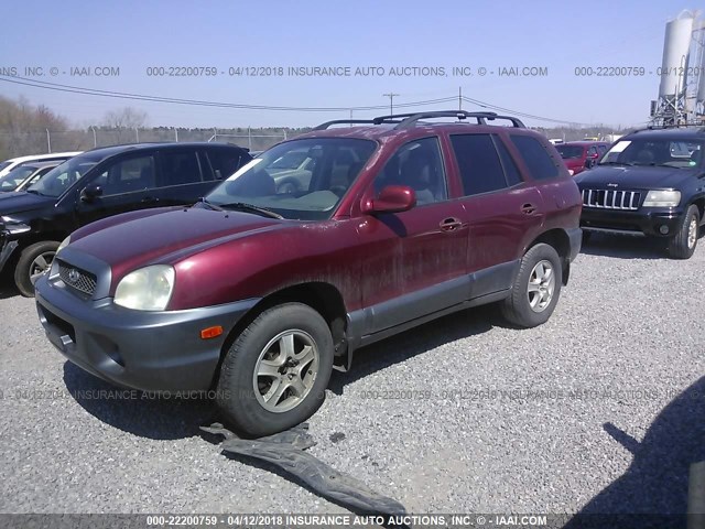 KM8SC13D74U757427 - 2004 HYUNDAI SANTA FE GLS/LX RED photo 2