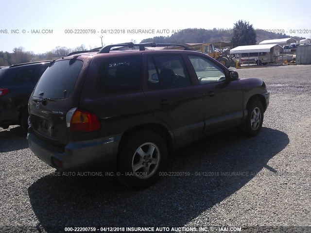 KM8SC13D74U757427 - 2004 HYUNDAI SANTA FE GLS/LX RED photo 4