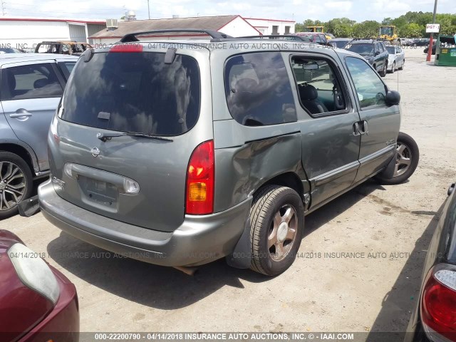 4N2XN11T2XD815072 - 1999 NISSAN QUEST SE/GLE/GXE GREEN photo 4