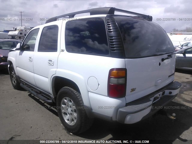 1GNEK13Z93R165116 - 2003 CHEVROLET TAHOE K1500 WHITE photo 3