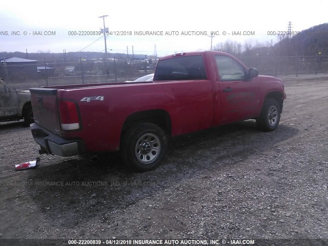 1GTEK14068Z102393 - 2008 GMC SIERRA K1500 RED photo 4