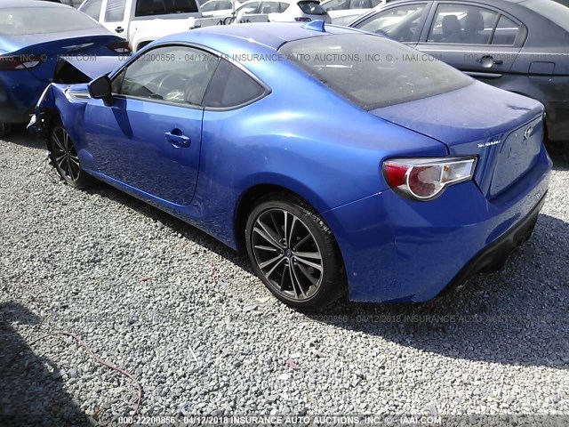 JF1ZCAB13F9602833 - 2015 SUBARU BRZ 2.0 PREMIUM BLUE photo 3