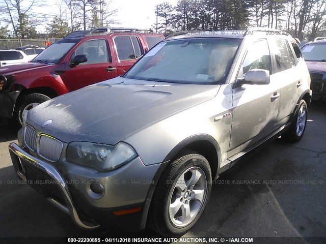 WBXPC93437WF00725 - 2007 BMW X3 3.0SI GRAY photo 2