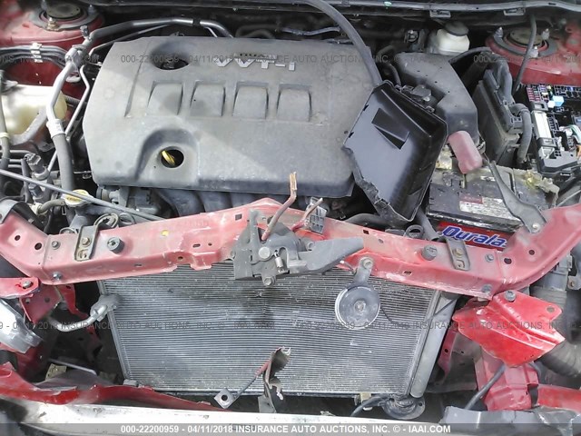 2T1KU4EE8AC291587 - 2010 TOYOTA COROLLA MATRIX  RED photo 10