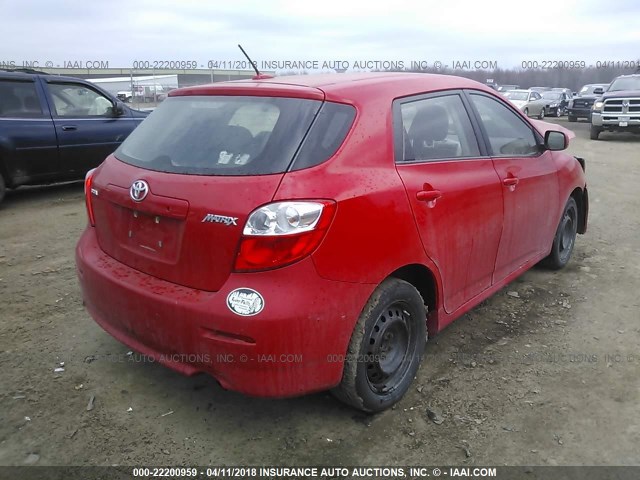 2T1KU4EE8AC291587 - 2010 TOYOTA COROLLA MATRIX  RED photo 4