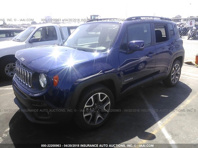 ZACCJABB8HPE56607 - 2017 JEEP RENEGADE LATITUDE BLUE photo 2