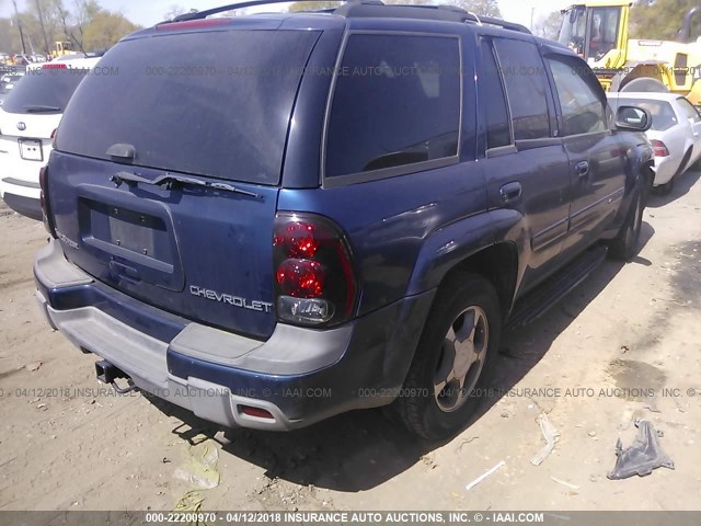 1GNDS13S542145907 - 2004 CHEVROLET TRAILBLAZER LS/LT BLUE photo 4