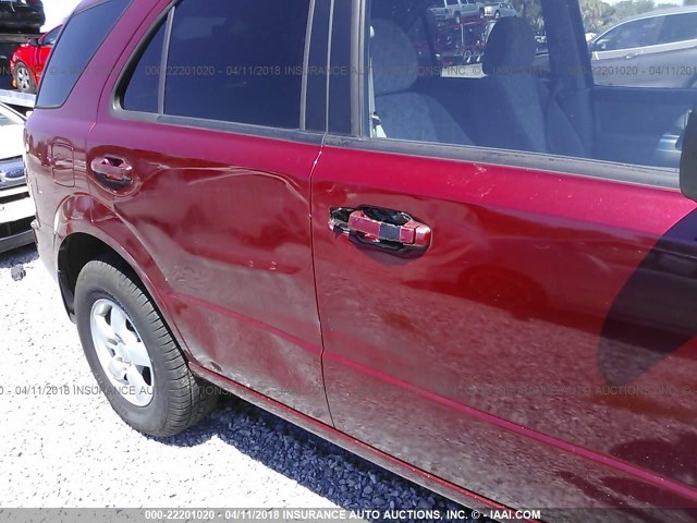 KNDJD733665625215 - 2006 KIA SORENTO EX/LX RED photo 6