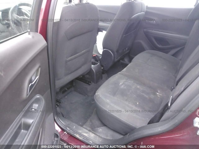 3GNCJNSB6GL275124 - 2016 CHEVROLET TRAX LS BURGUNDY photo 8