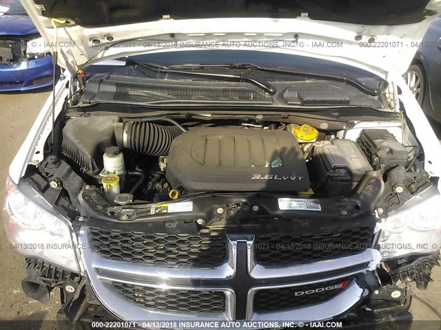 2C4RDGBG7ER449980 - 2014 DODGE GRAND CARAVAN SE WHITE photo 10