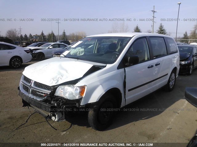 2C4RDGBG7ER449980 - 2014 DODGE GRAND CARAVAN SE WHITE photo 2