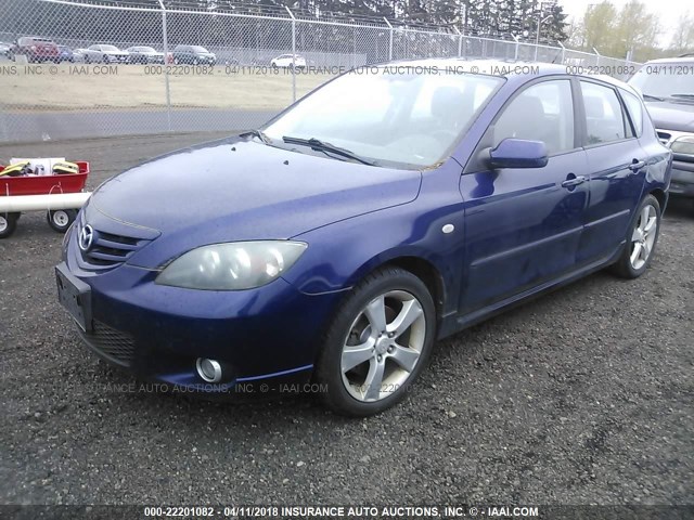 JM1BK143X41104251 - 2004 MAZDA 3 HATCHBACK BLUE photo 2