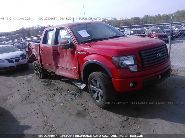 1FTFW1ETXCKE14672 - 2012 FORD F150 SUPERCREW RED photo 1