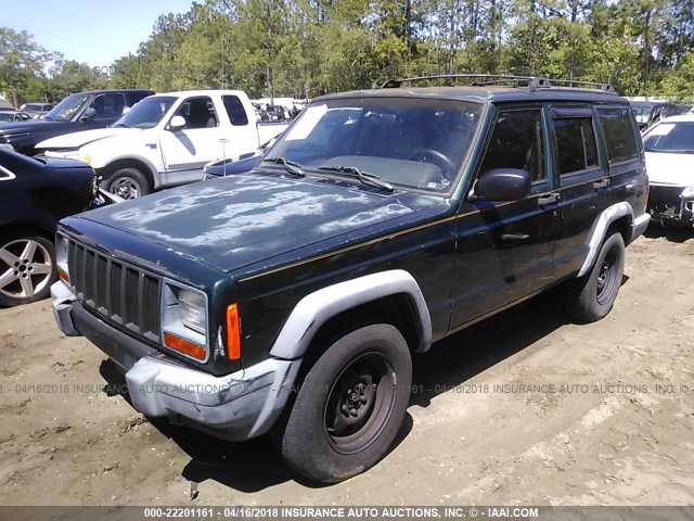 1J4FT28PXYL169350 - 2000 JEEP CHEROKEE SE GREEN photo 2