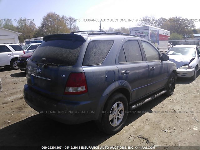 KNDJD733665625487 - 2006 KIA SORENTO EX/LX BLUE photo 4