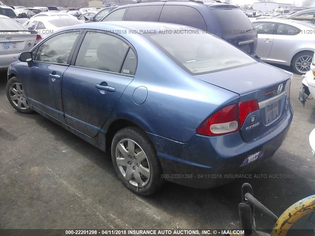 2HGFA16549H544625 - 2009 HONDA CIVIC LX BLUE photo 3