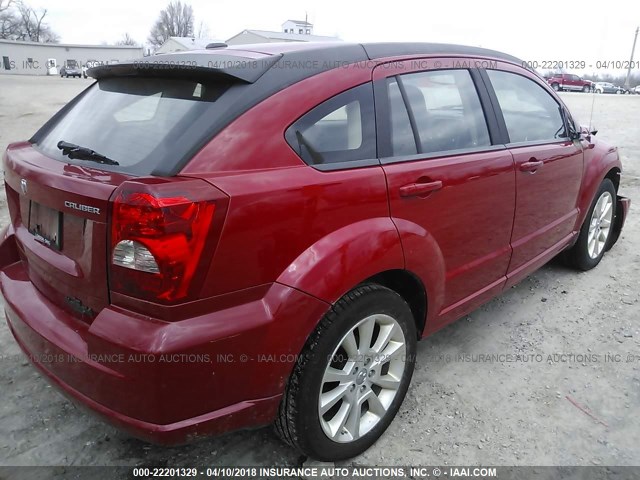 1C3CDWEA7CD527539 - 2012 DODGE CALIBER SXT RED photo 4