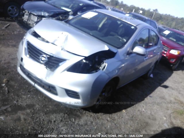 3N1CN7APXEL876560 - 2014 NISSAN VERSA S/S PLUS/SV/SL SILVER photo 2