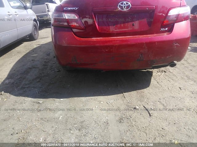 4T1BE46K87U027682 - 2007 TOYOTA CAMRY NEW GENERAT CE/LE/XLE/SE RED photo 6