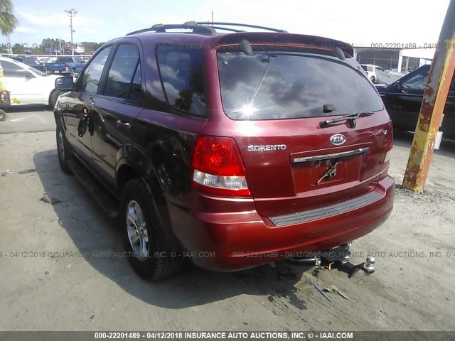 KNDJC733565539624 - 2006 KIA SORENTO EX/LX RED photo 3