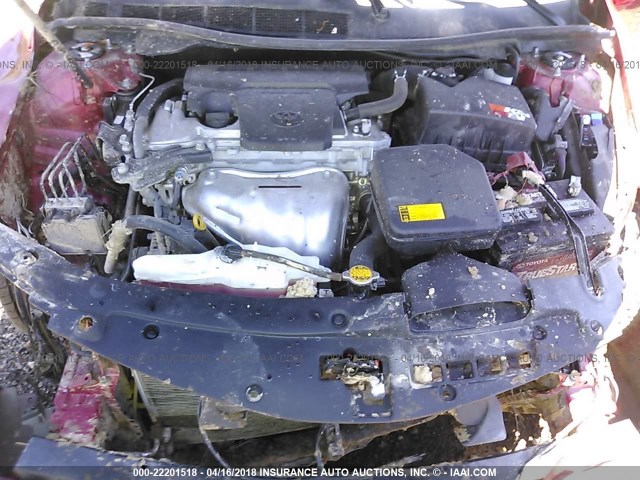 4T1BF1FK9CU578306 - 2012 TOYOTA CAMRY SE/LE/XLE RED photo 10